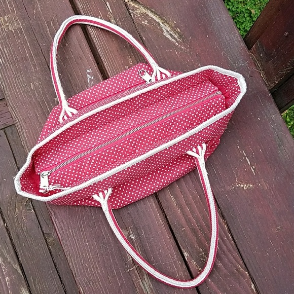 GONE American Eagle Outfitters Pink Polka Dot Tote - Picture 6 of 8